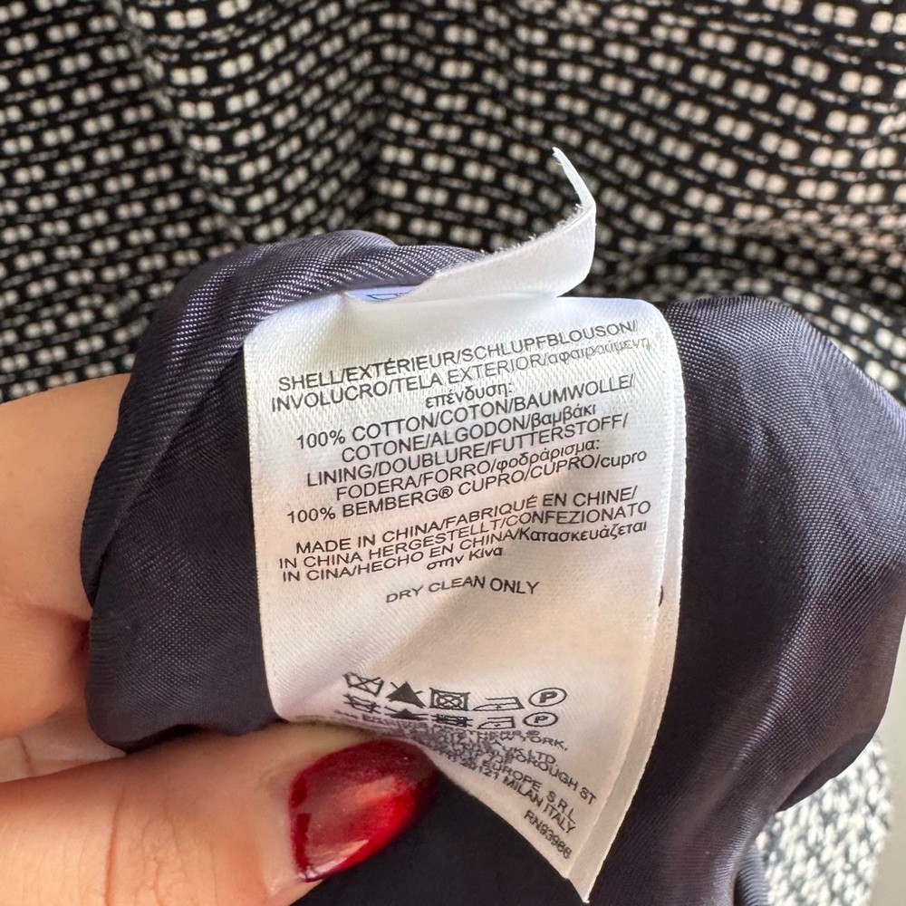 Brooks Brothers 6P Petite Navy White Cotton Sheath Dress Textured Lined - Picture 7 of 7